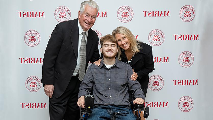 Left to Right: Lori Cassia-Decker, Nate Morse '27, and George Decker '77. 